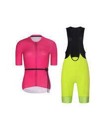 RIVANELLE Kurzarm Radtrikot und Shorts - LOVELY - Gelb/Schwarz/Rosa